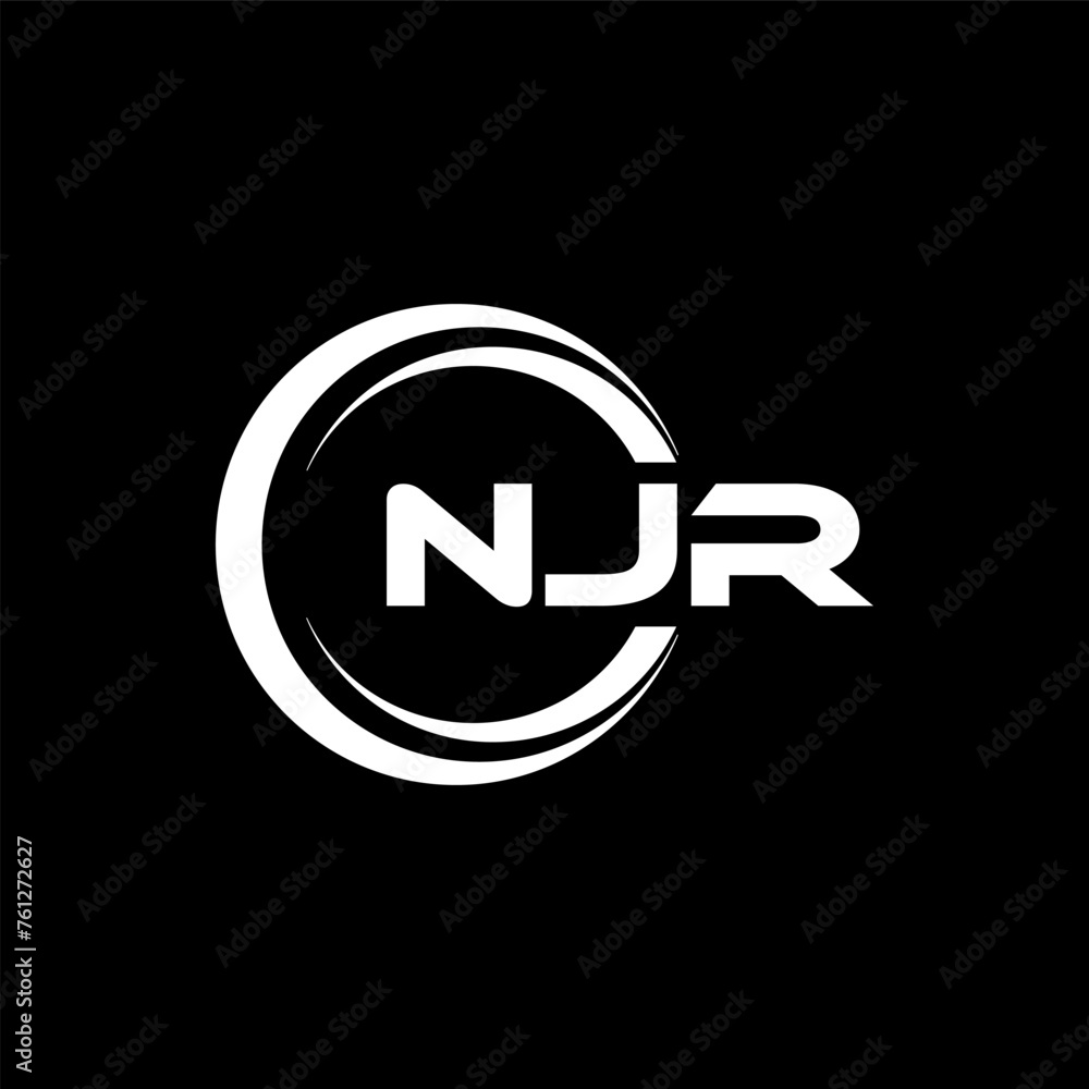 NJR letter logo design with black background in illustrator, cube logo, vector logo, modern alphabet font overlap style. calligraphy designs for logo, Poster, Invitation, etc. NJR letter logo design with black background in illustrator, cube logo, vector logo, modern alphabet font overlap style. calligraphy designs for logo, Poster, Invitation, etc.