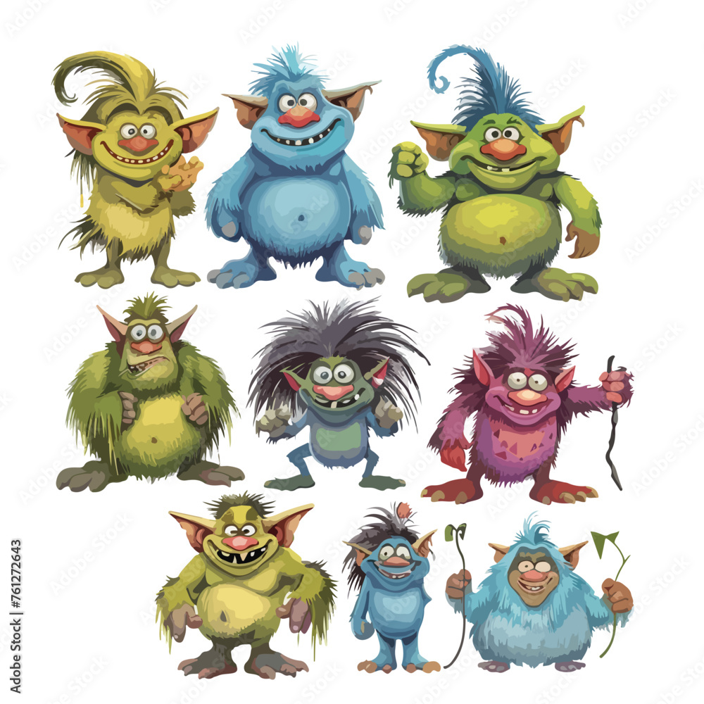 Trolls Clipart isolated on white background