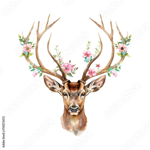 deer antler flower watercolor good quality and good design