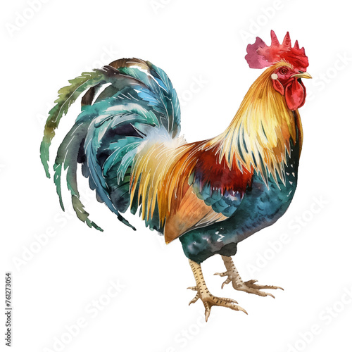 rooster watercolor good quality and good design