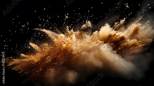 Abstract image of golden powder splash