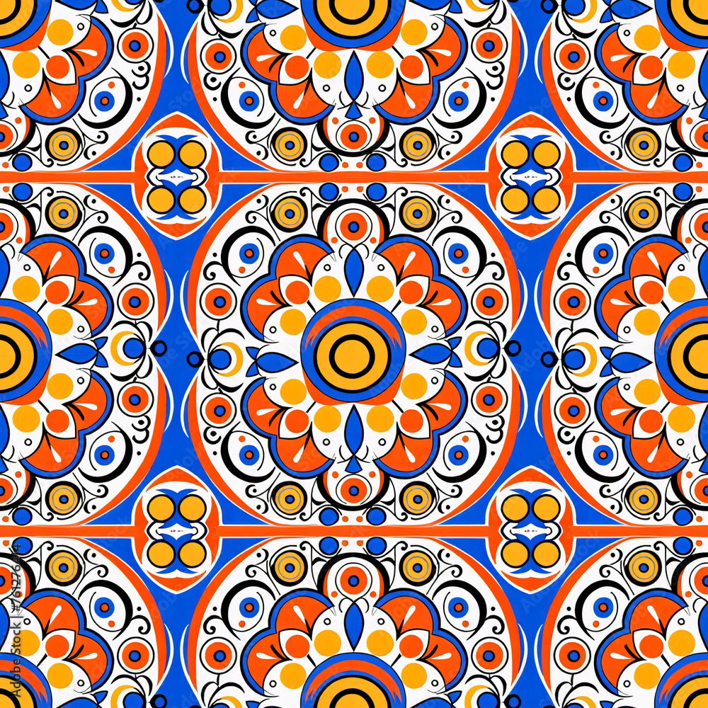 Seamless floral pattern with primitive elements Seamless floral pattern with primitive elements