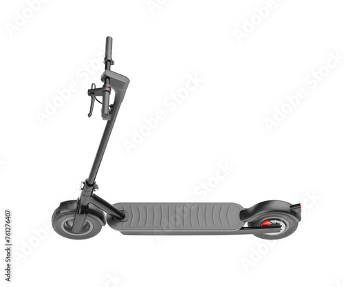 Modern black colored electric scooter on transparent background