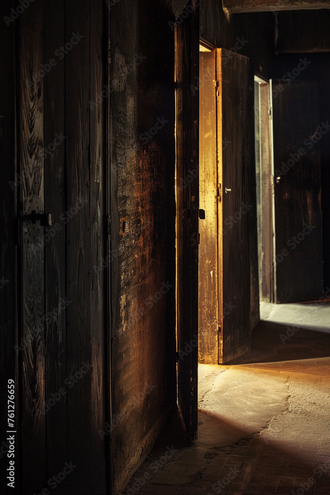 Doorways in line open and closed Doorways in line open and closed