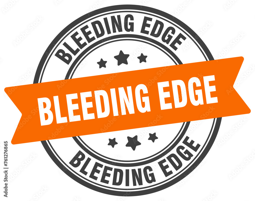 bleeding edge stamp. bleeding edge label on transparent background. round sign