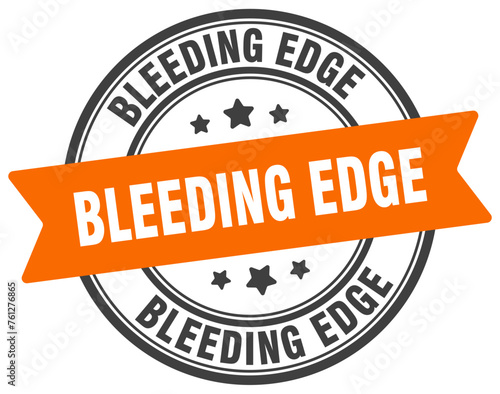 bleeding edge stamp. bleeding edge label on transparent background. round sign