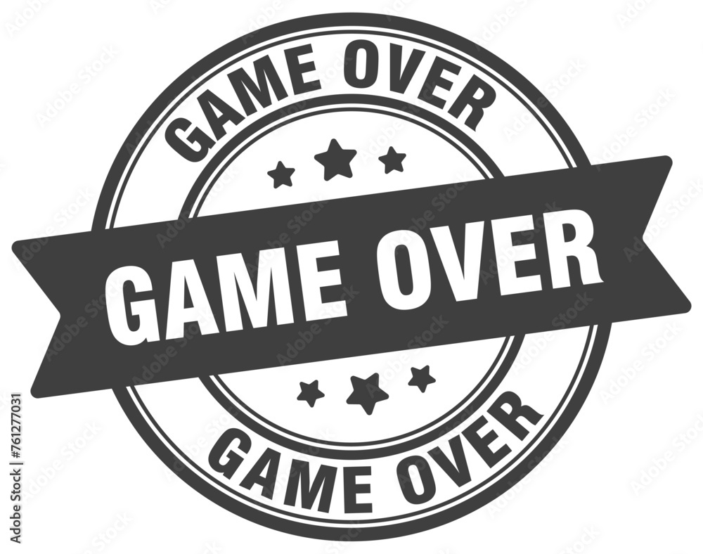 game over stamp. game over label on transparent background. round sign game over stamp. game over label on transparent background. round sign