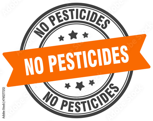 no pesticides stamp. no pesticides label on transparent background. round sign