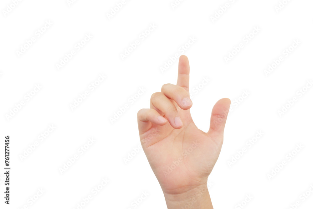 Hands that have the characteristic symptoms of trigger finger on white background. Hands that have the characteristic symptoms of trigger finger on white background.
