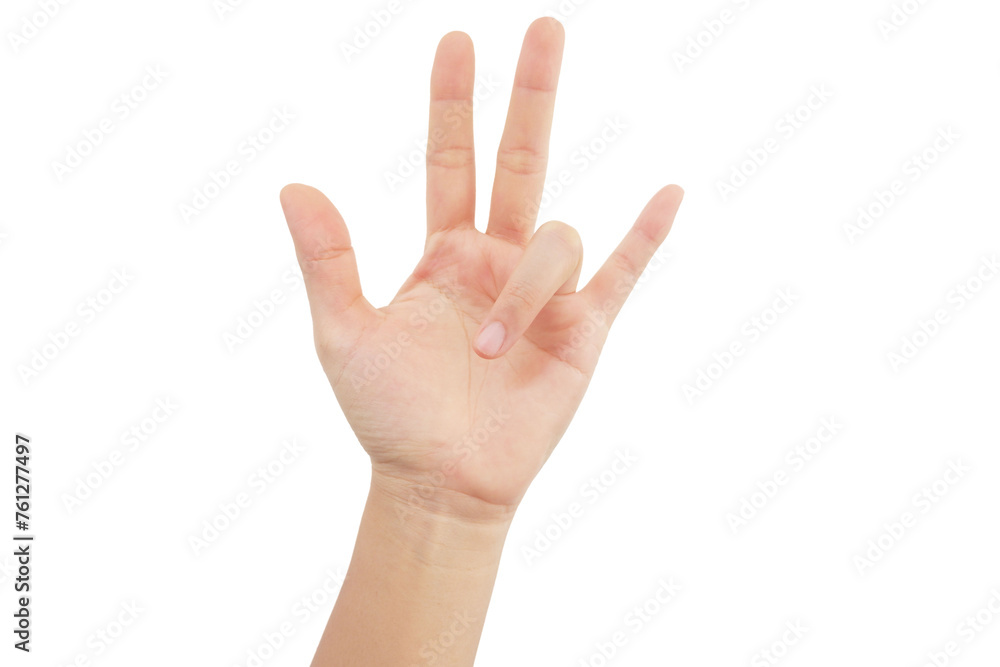 Hands that have the characteristic symptoms of trigger finger on white background. Hands that have the characteristic symptoms of trigger finger on white background.