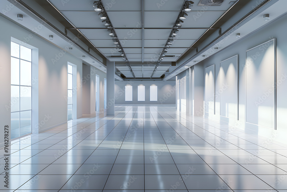 Obraz premium Empty exhibition space. Backdrop for exhibitions and events mock up