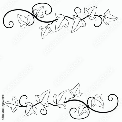 Floral ivy drawing decorative ornament flat design.