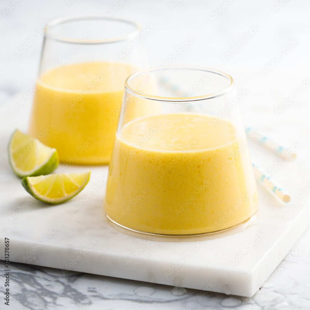 Traditional mango lassi with yogurt Traditional mango lassi with yogurt