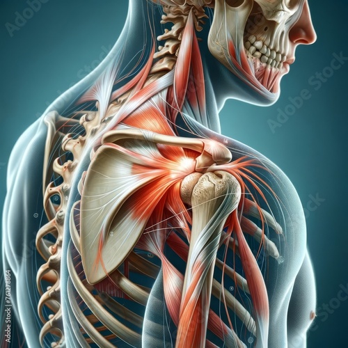 Detailed Human Shoulder Musculature Anatomy