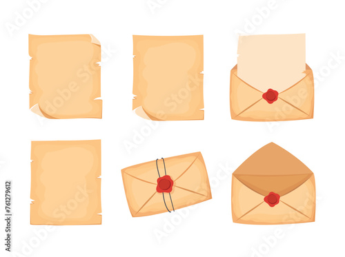 parchment paper vintage vector illustration