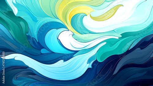 Abstract blue green swirl background