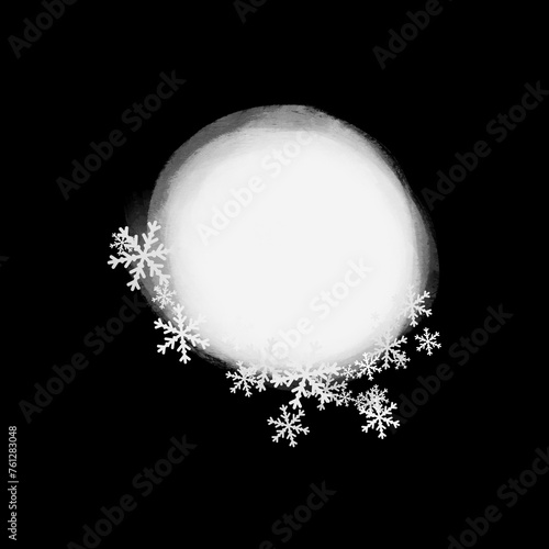 Artistic winter mask. Basis element universal for design isolated on black background