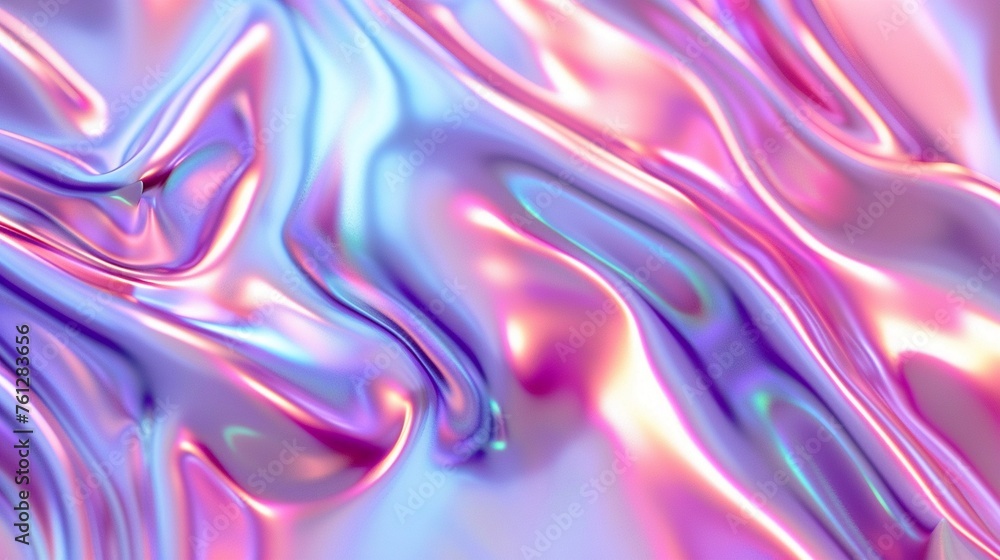 Ethereal Holographic Pastel Flow: Abstract Neon Pink and Purple Background