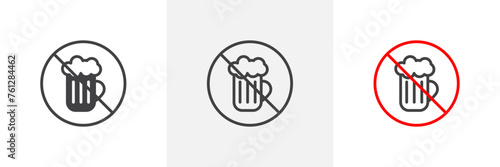 Drinking Alcohol Prohibited. No Alcohol Consumption Sign. Alcohol-Free Zone Warning