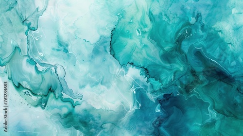 Abstract Watercolor Paint Background with Blue and Green. Liquid, Fluid, Texture, Background, Banner, Color, Cool, Draw, Ink, Marble, Marbled, Pattern 