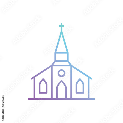 Gradient Outline Church vector icon