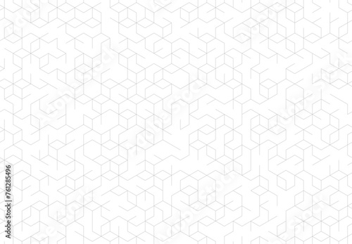 Abstract cubes line geometric grid seamless pattern. Vector