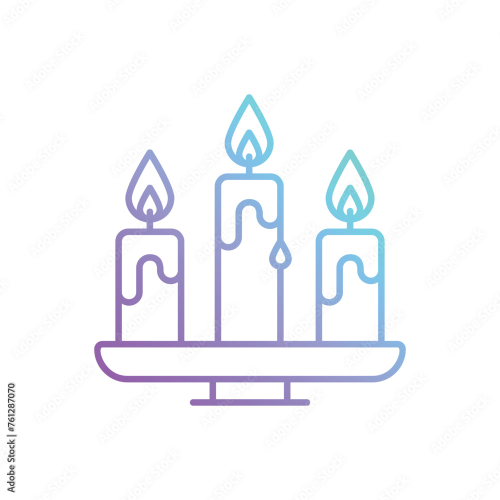 Gradient Outline Candles vector icon Gradient Outline Candles vector icon