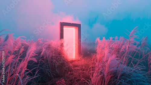 Smoky pink door to nowhere