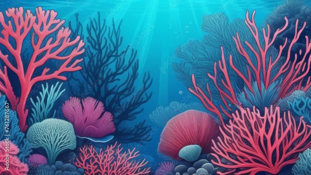 coral reef in sea coral reef in sea