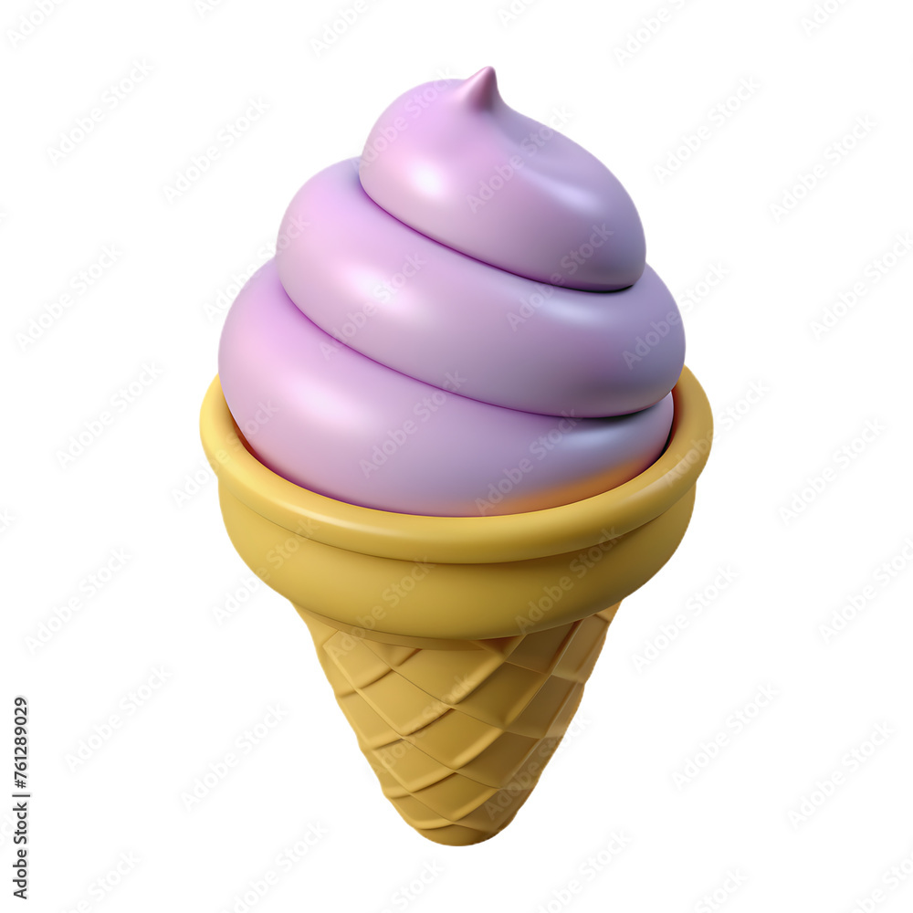 3d render illustration ice cream cone isolated icon 3d render illustration ice cream cone isolated icon