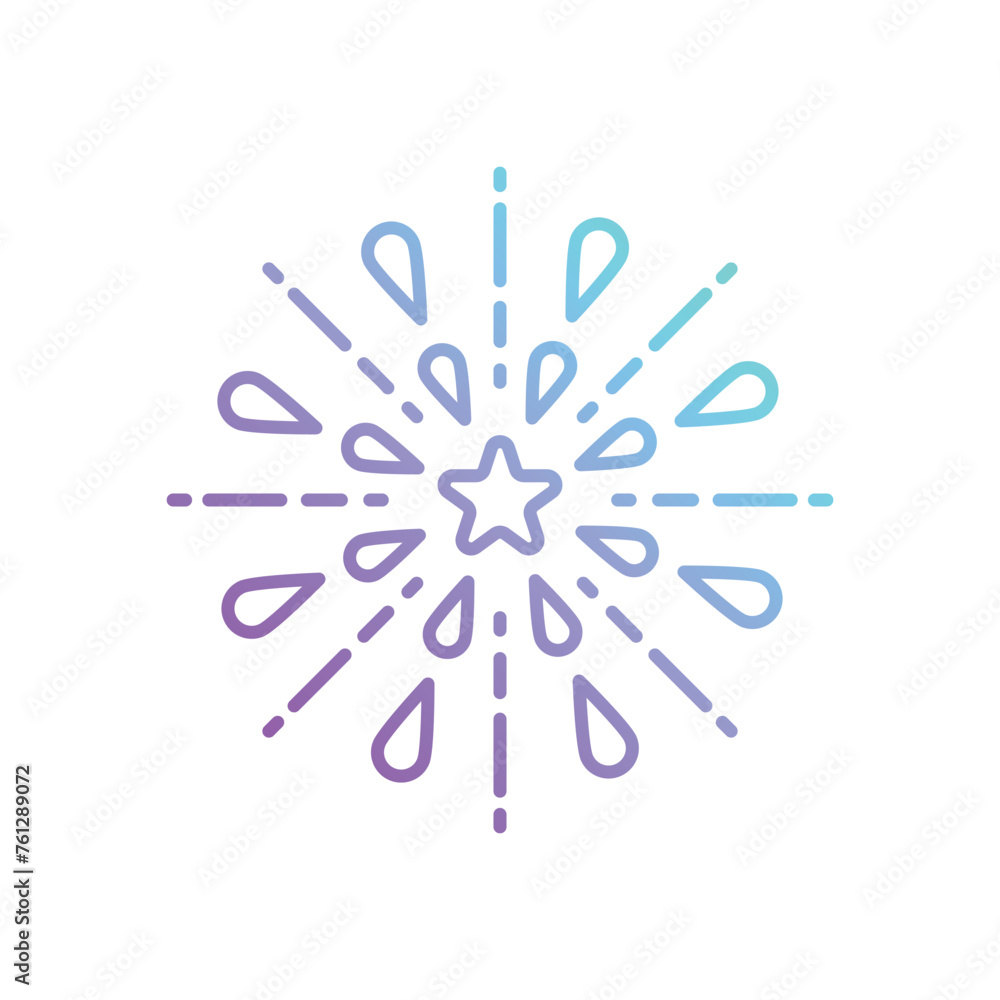 Gradient Outline Fireworks vector icon Gradient Outline Fireworks vector icon
