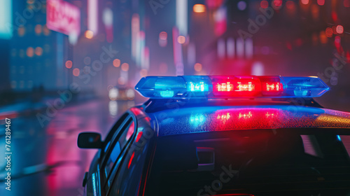 Police Car Lights at Night photo
