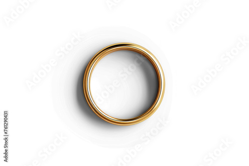 a wedding ring top view, realistic, golden, thick, beautifull, on transparency background PNG