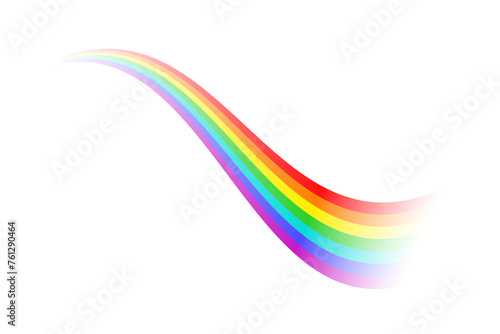 Striped rainbow wave perspective with transparency effect isolated PNG