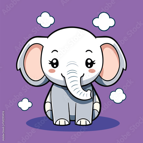 adorable cute elephant mascot cartoon