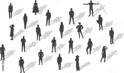 Wallpaper Mural people silhouette set on white background, vector Torontodigital.ca