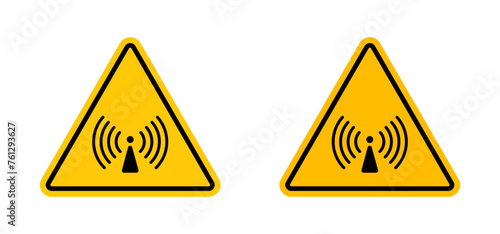 Non-Ionizing Radiation Hazard Alert. X-Ray and Radiotherapy Warning. Infrared Ray Caution Symbol