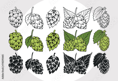 Hops SVG Bundle, Hops Silhouette, Beer Man Svg, Beer Hops Svg, Beer Gift Svg,