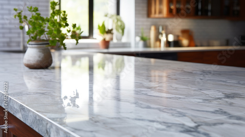 Marble Kitchen Counter with Modern D  cor