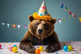 bear wearing birthday suit
