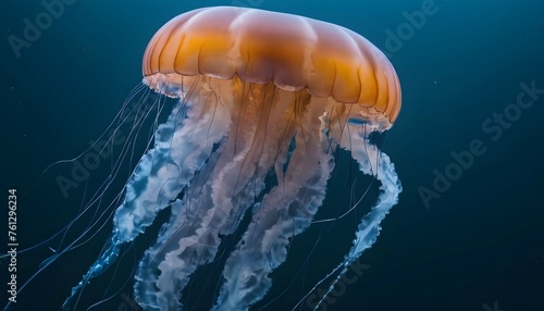 A Jellyfish With Tentacles That Sparkle In The Sea © Alishbah