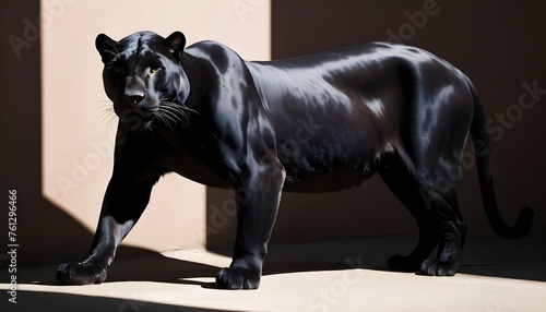 A Panther With Its Sleek Body Blending Into The Sh © Alishbah