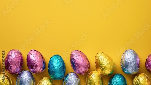 Easter chocolate eggs. Generative AI