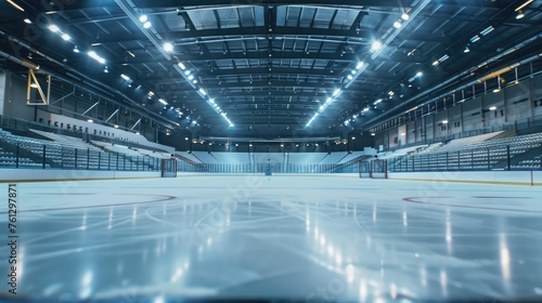 Empty hockey rink. Generative AI