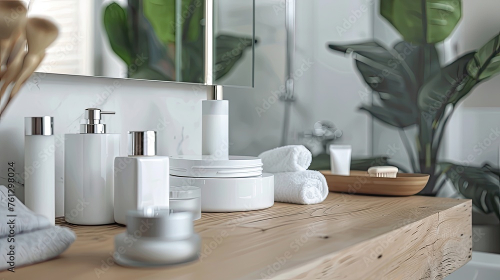 Facial cream presentation setup. Generative AI Facial cream presentation setup. Generative AI