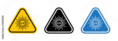 Ultraviolet Light Hazard Caution. UV Radiation Warning Sign. Avoid Direct UV Exposure