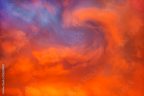 Red Dramatic Clouds Background