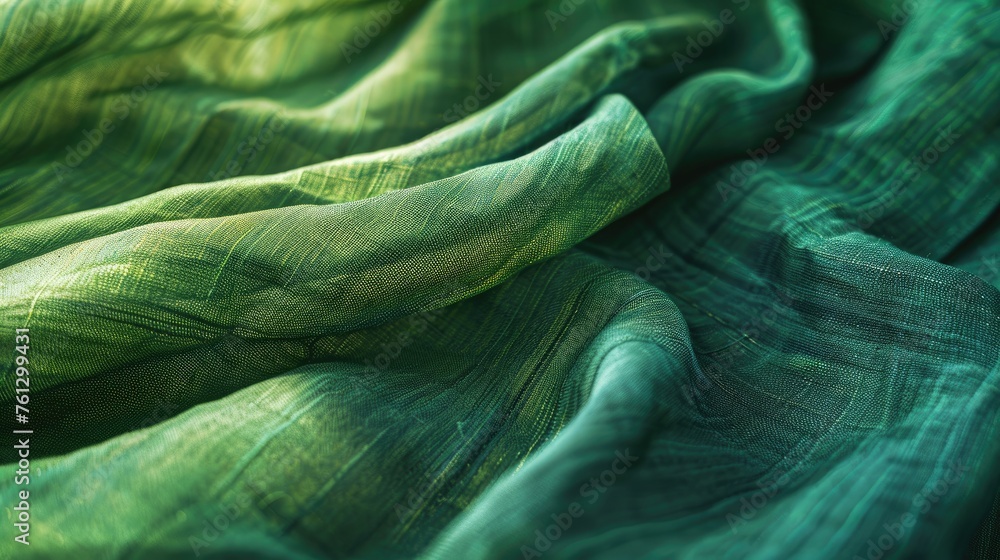 Green fabric cloth background. Generative AI Green fabric cloth background. Generative AI