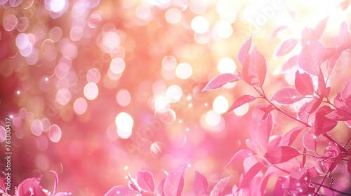 Bright pink and white leaves flower spring texture blur background. AI generated image