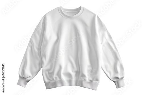 single white sweatshirt mockup isolated on transparency background PNG